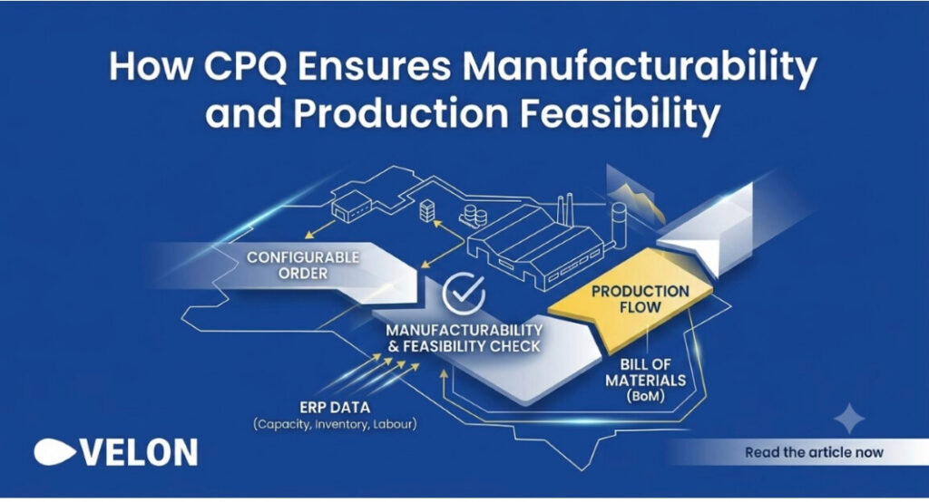 Message on the Key Takeaways (plus virtual factory displayed) on How CPQ Ensures Manufacturability and Production Feasibility