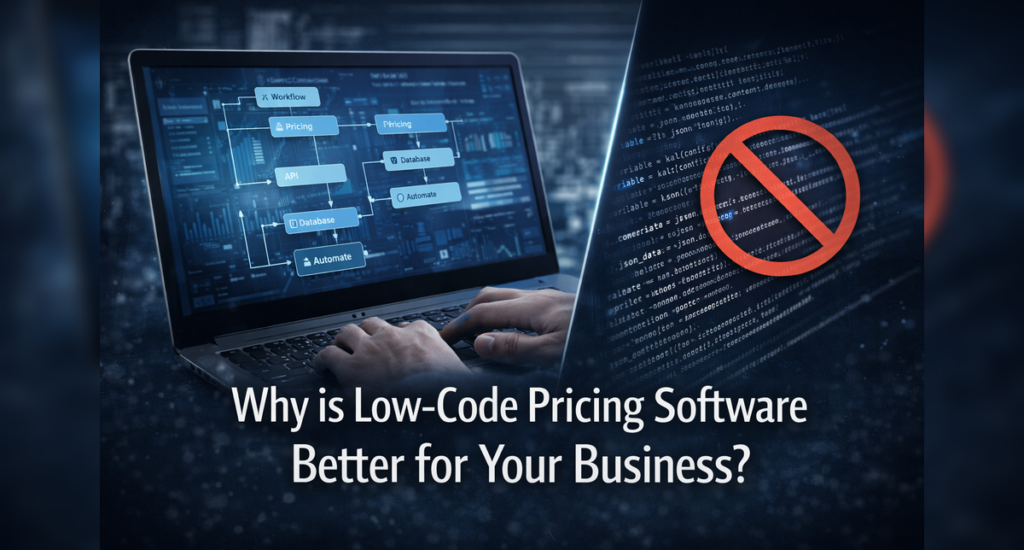 Low-code vs traditional coding approach with blurred background